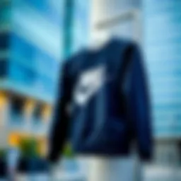 Stylish Nike sweatshirt displayed in a modern urban setting