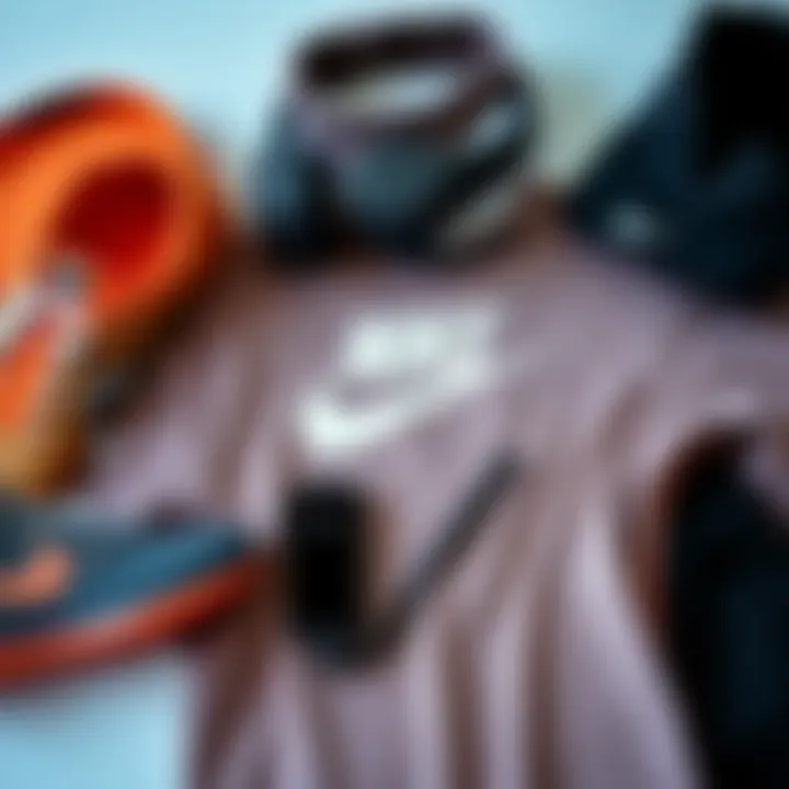 Flat lay of Nike Tech Fleece accessories paired with the outfit