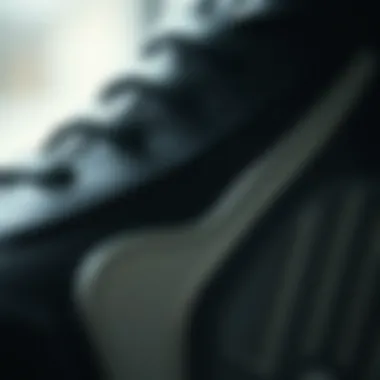 Close-up of shoe materials highlighting quality