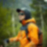 Stylish outdoor jacket in a natural setting