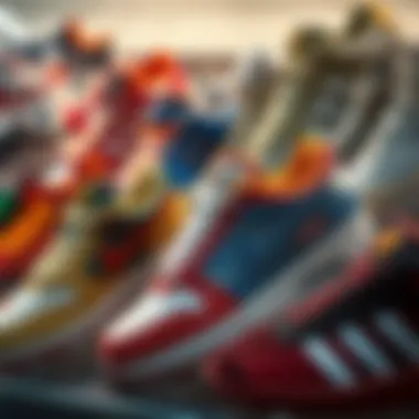 A vibrant collage of popular sports shoe brands with their unique styles