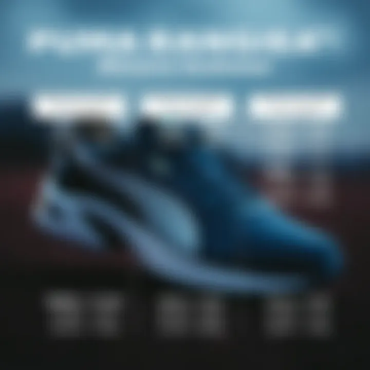 Infographic of price ranges for Puma athletic footwear