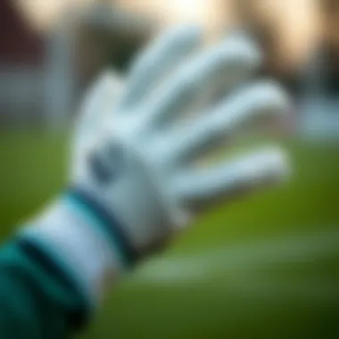 Close-up of the technology used in Puma goalkeeping gloves.