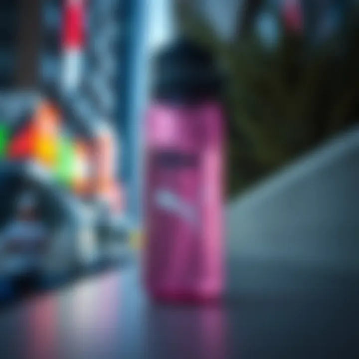 Puma water bottle showcased in a stylish urban environment