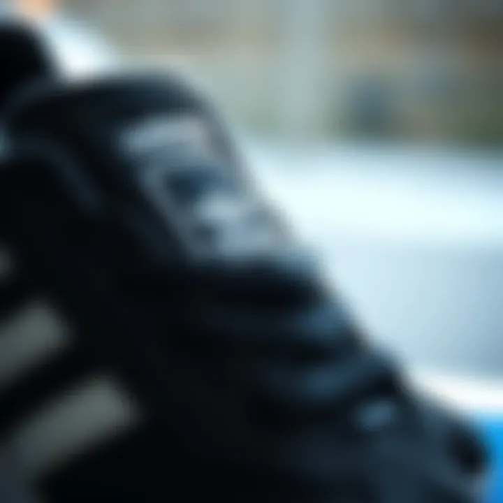 Unique Texture and Materials of Black Adidas Samba Close-up of the unique texture and materials used in the black Adidas Samba