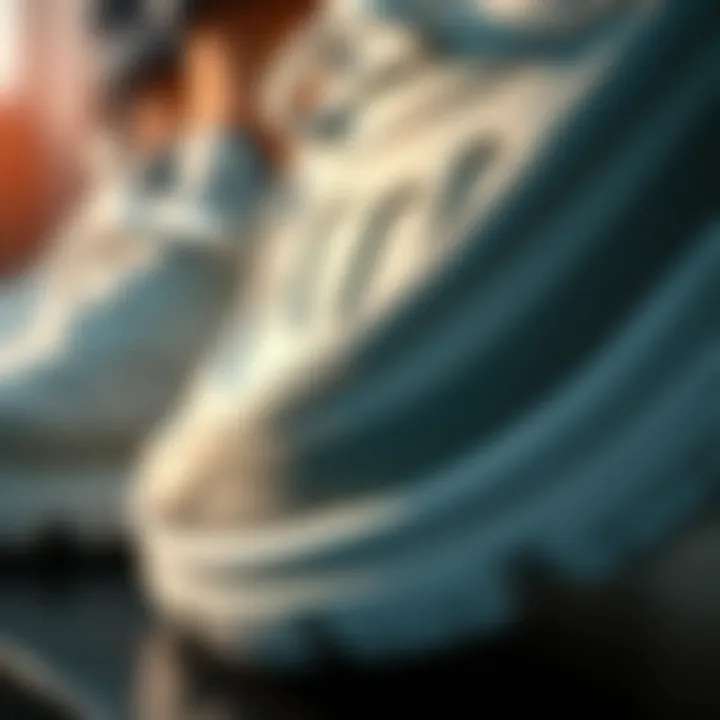 Close-up of the cushioning technology in Skechers footwear