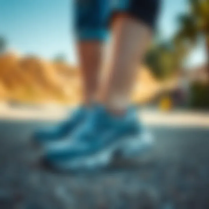 Skechers shoes worn during outdoor activities