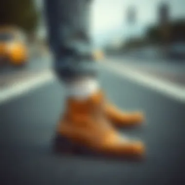 Trendy fashion statement featuring sockless boots in casual settings