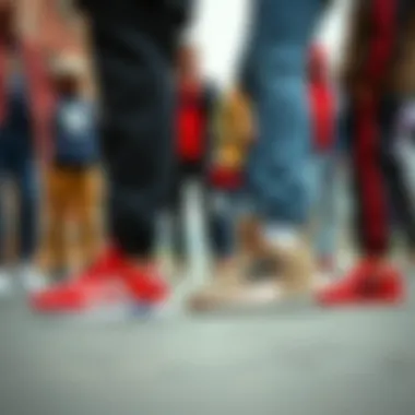 Group of diverse individuals wearing Spiderman Adidas shoes
