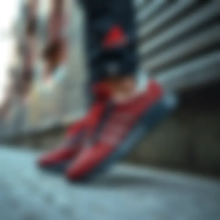 Adidas Spiderman shoes showcased in an urban setting