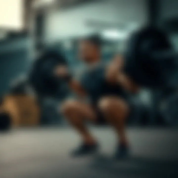 Barbell squat technique demonstration