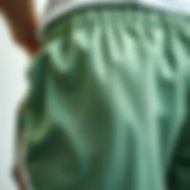 Close-up of fabric texture of sports shorts