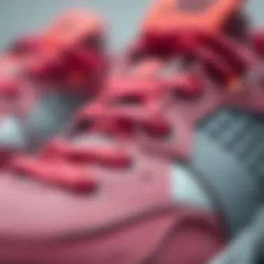 Close-up of sports shoe materials, emphasizing quality and craftsmanship