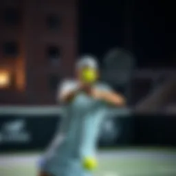 Illustration of a tennis player preparing to serve
