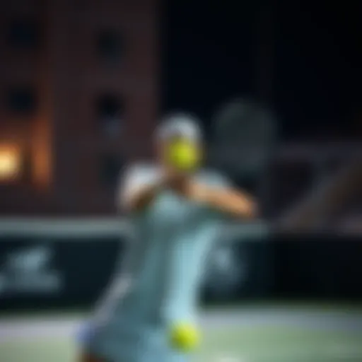 Illustration of a tennis player preparing to serve