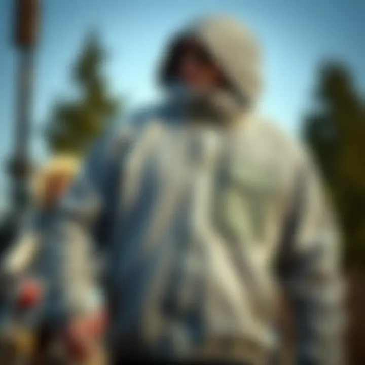 Stylish Timberland fleece jacket highlighting unique design features