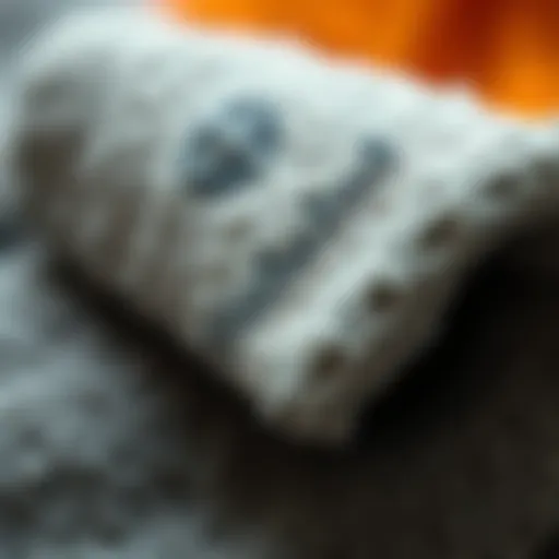 Close-up of the texture of Timberland fleece fabric