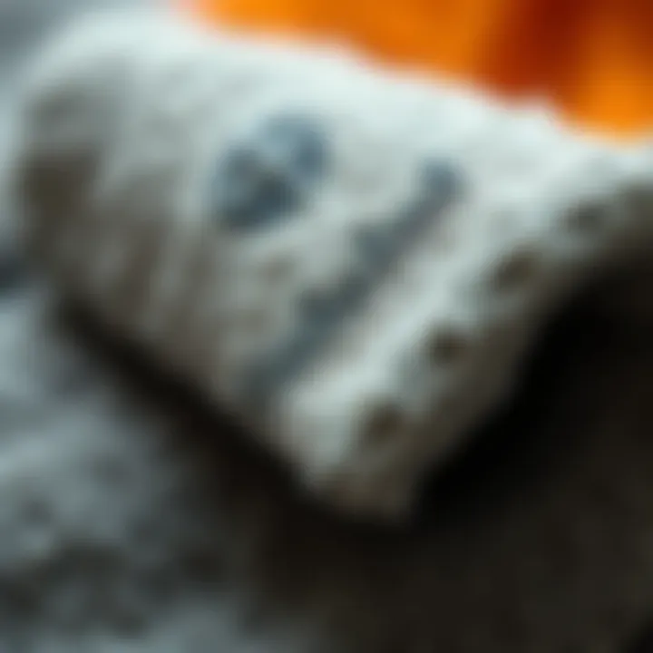 Close-up of the texture of Timberland fleece fabric
