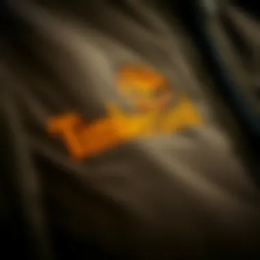 Close-up of Timberland jacket material and texture