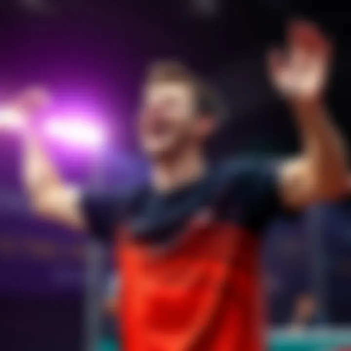 Celebrating Success Timo Boll celebrating a victory in a tournament