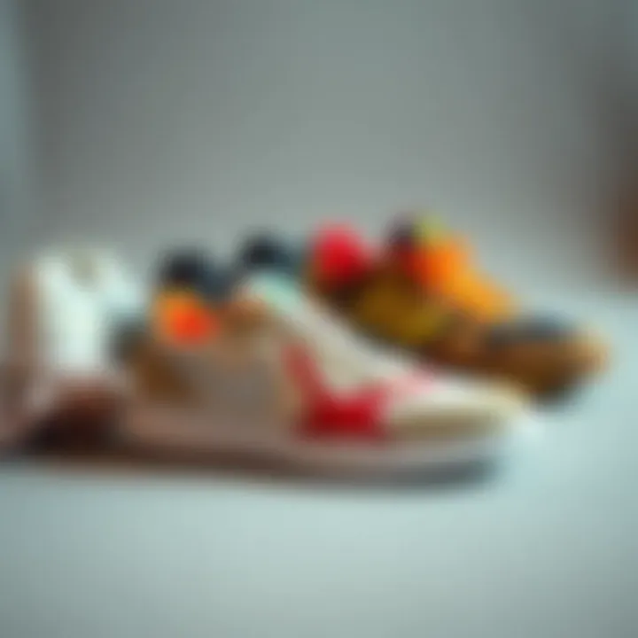 Trendy sports shoes arranged stylishly, representing fashion in athletic wear