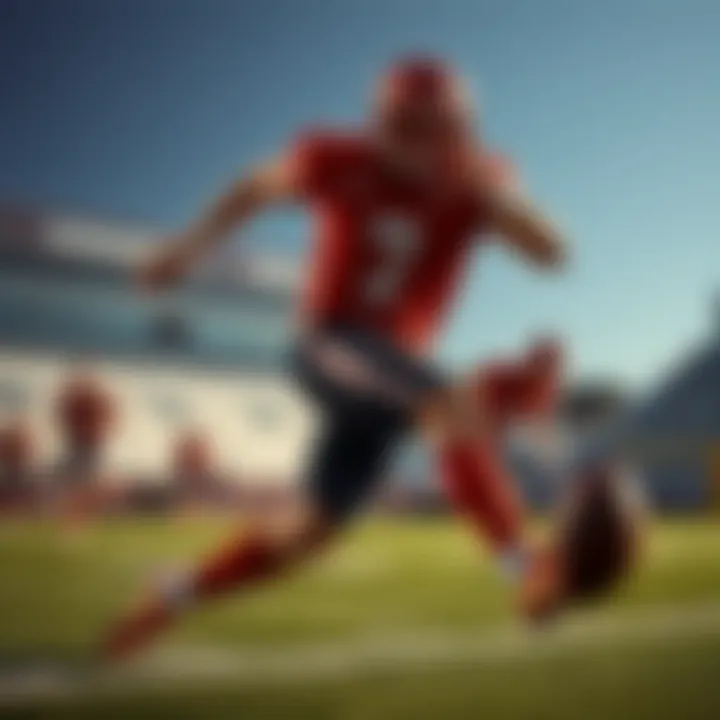 Dynamic football action highlighting Under Armour gear