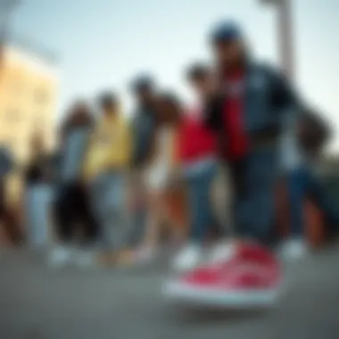 Group of diverse individuals wearing Vans shoes in various styles.