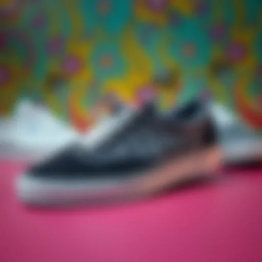 Stylish Vans shoes displayed on a vibrant background.