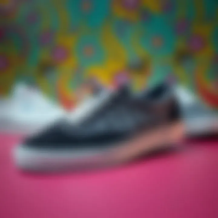 Stylish Vans shoes displayed on a vibrant background.