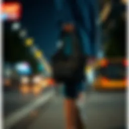 Stylish W bag paired with athletic wear